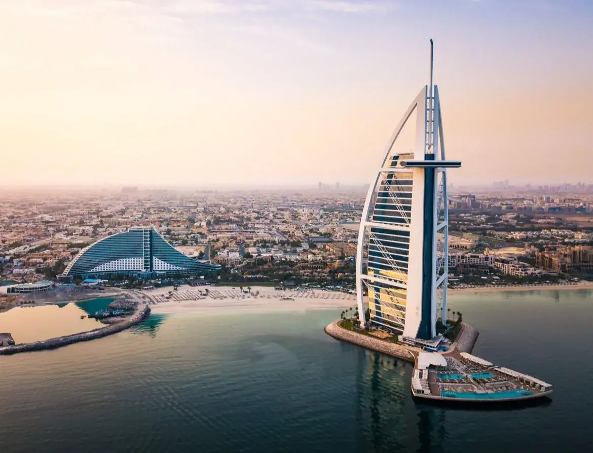 Dubai coastline with Burj Al Arab